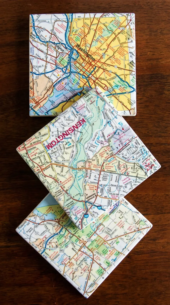 Coasters Cut From a Map