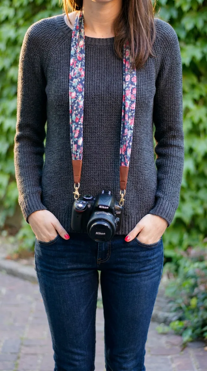 A Camera Strap in Her Fabric