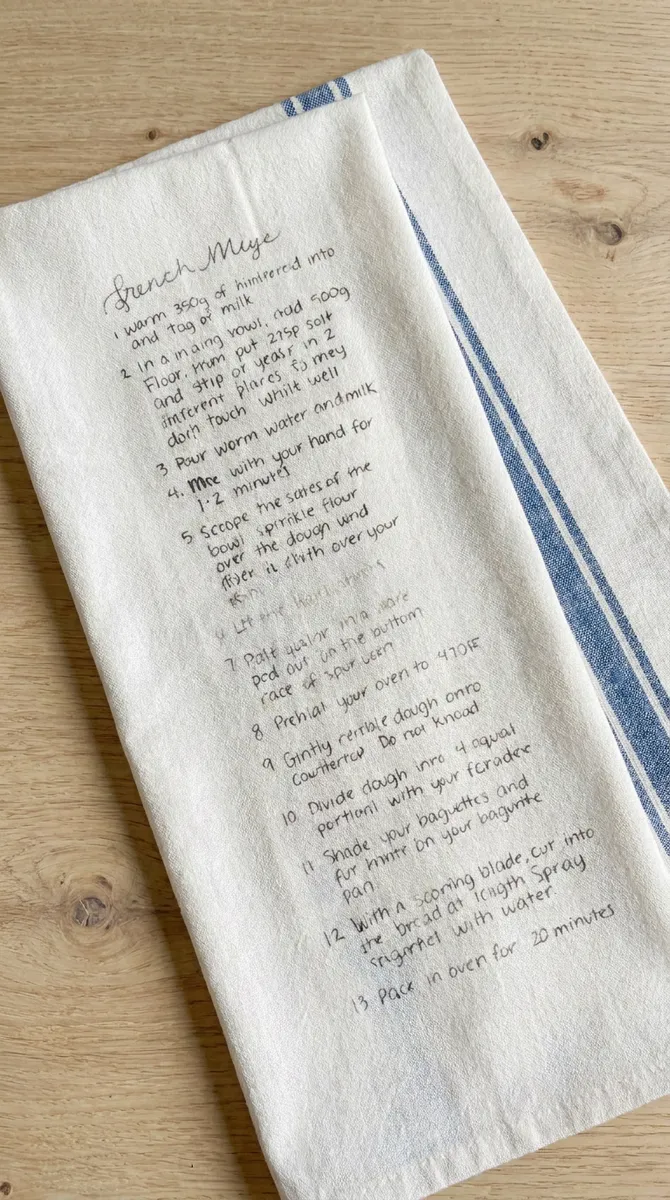 Her Family Recipe on a Tea Towel