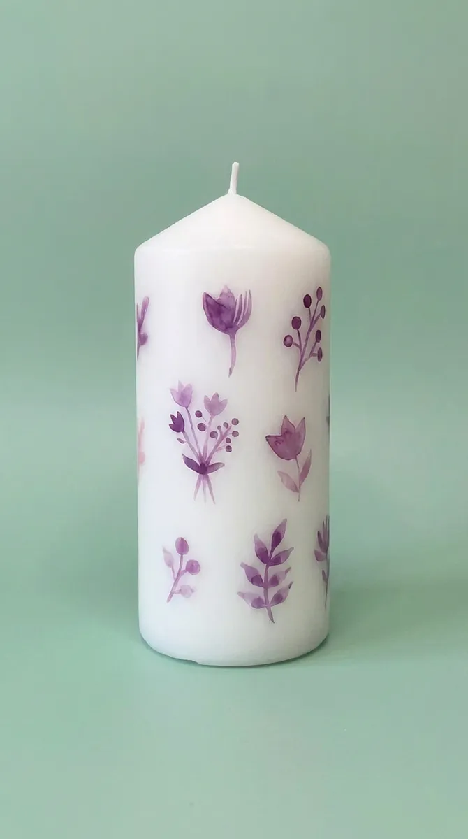 Hand-Painted Candles for Her Shelf